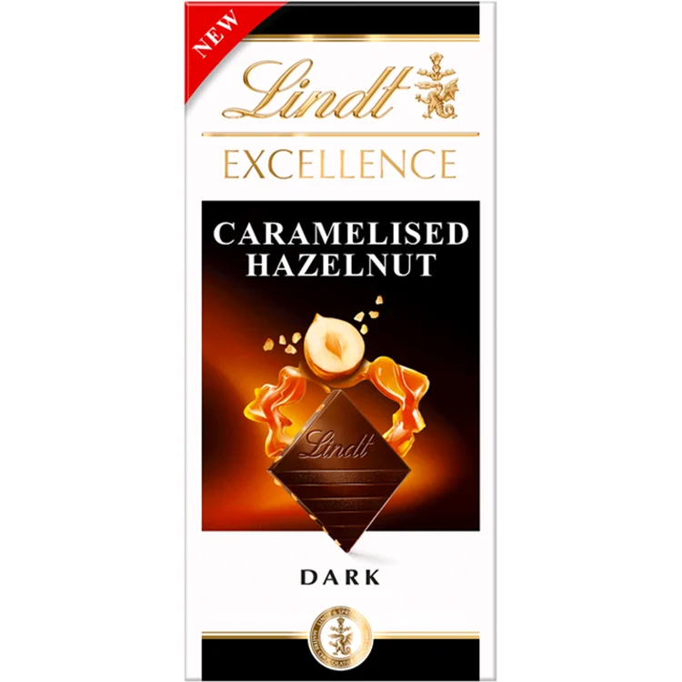 Lindt Dark Chocolate With Caramelised Hazelnut 100g