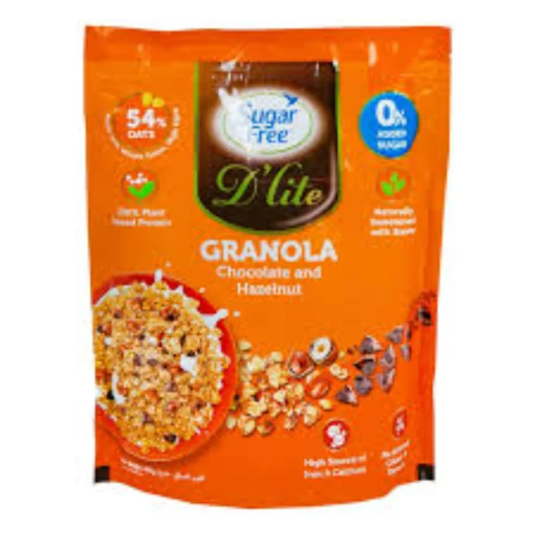 D LITE Chocolate And Hazelnut Sugar Free Granola 450g