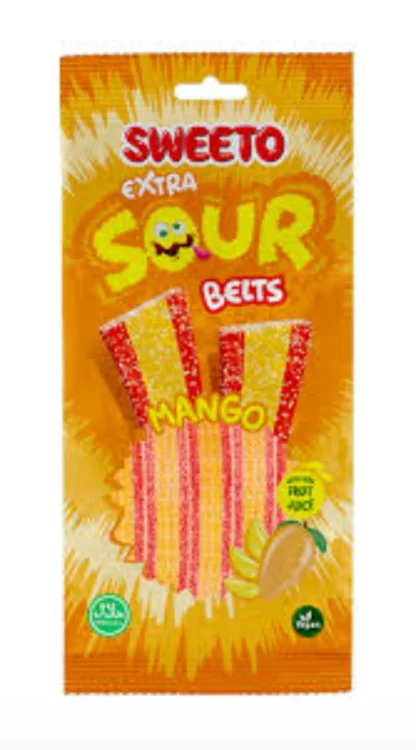 Sweeto Mango Extra Sour Belts 75g
