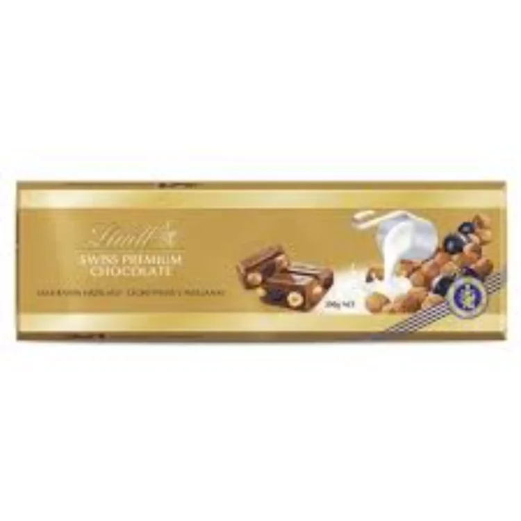 Lindt Swiss Premium Milk Chocolate Raisin Hazelnut 300g