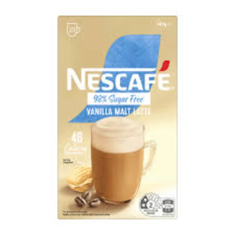 Nescafe Vanilla Malt Latte 98% Sugar Free 10 Mugs 140g