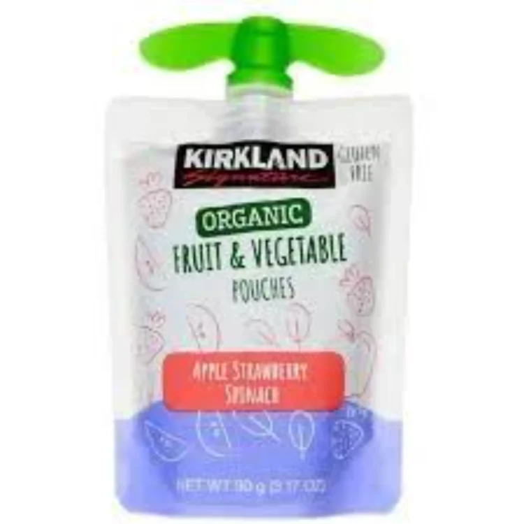 Kirkland Apple Strawberry Spinach Organic Fru & Veg Pouches 90g