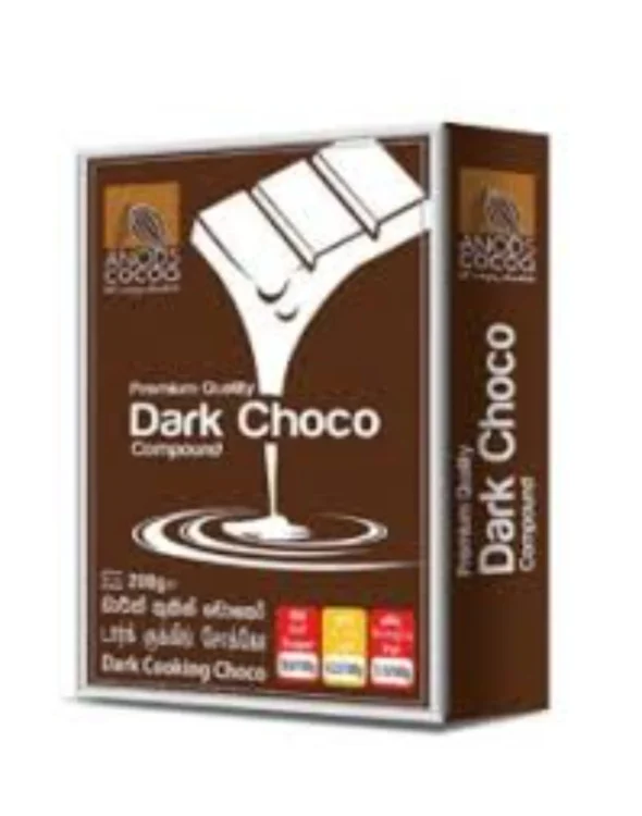 Anods Cocoa Premium Quality Dark Choco Compound Bar 200g