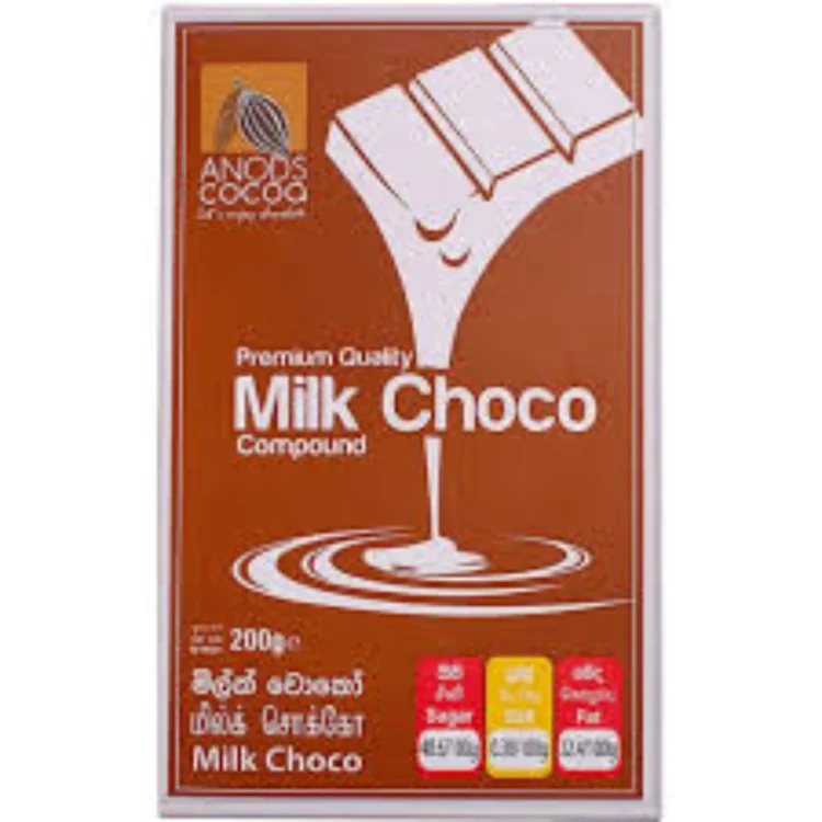 Anods Cocoa Premium Quality Milk Choco Compound Bar 200g