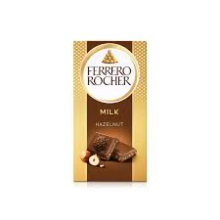 Ferrero Rocher Milk Hazelnut Chocolate Bar 90g
