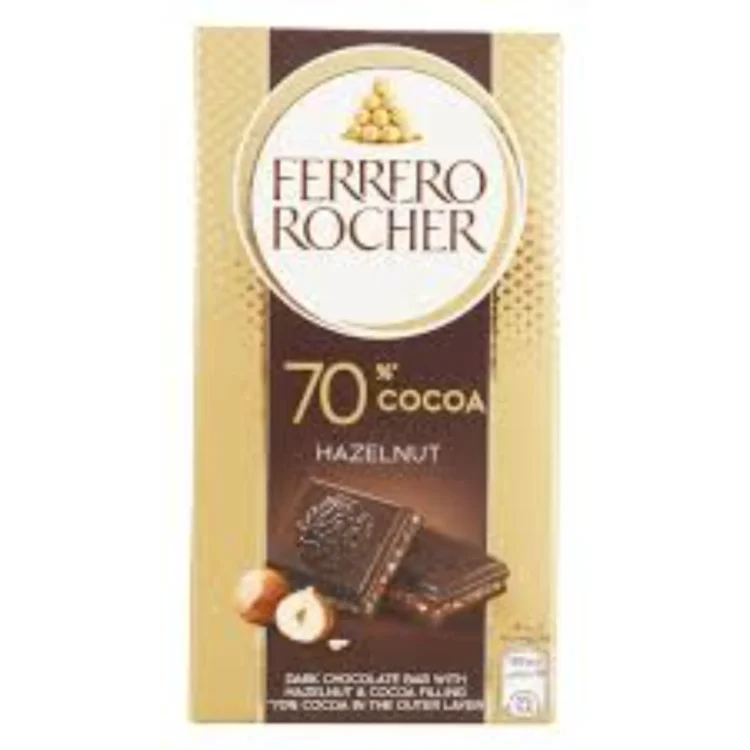 Ferrero Rocher 70% Cocoa Hazelnut Bar 90g