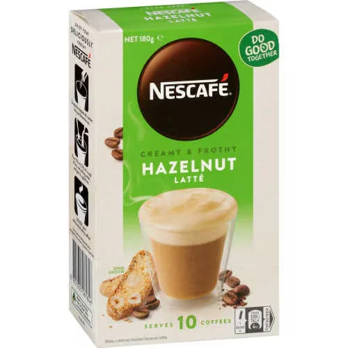 Nescafe Hazelnut Latte 10 Mugs 180g