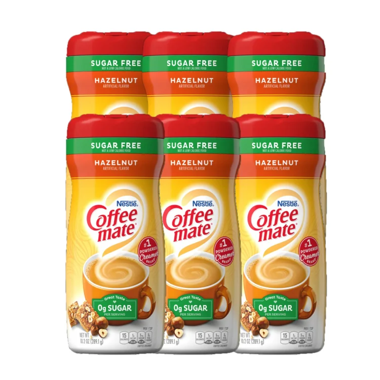 Nestle Coffee Mate Hazelnut Zero Sugar (6 x 425.2g) carton