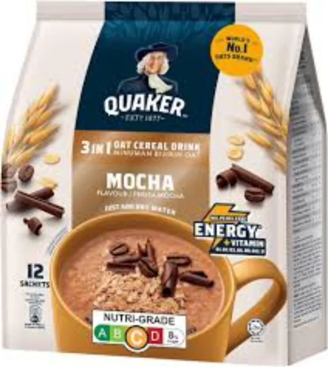 Quacker Mocha Oat Cereal Drink 366g 12s