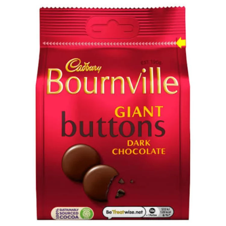 Cadbury Bournville Giant Buttons Dark Chocolate 100g