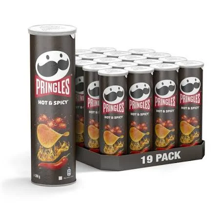 Pringles Hot and Spicy 165g (Carton of 19)