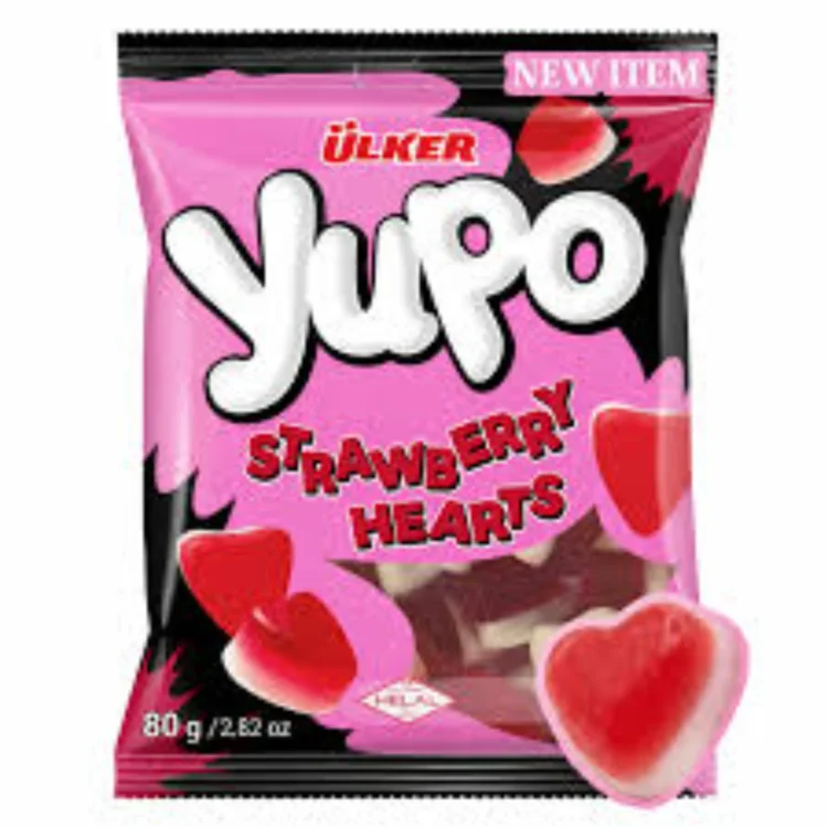 Ulker Yupo Strawberry Hearts Gummies 80g
