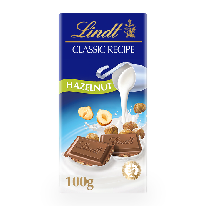 Lindt Classic Recpie Hazelnut Chocolate 100g