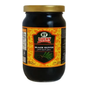Lucky Family Pitted Black Olives 335g
