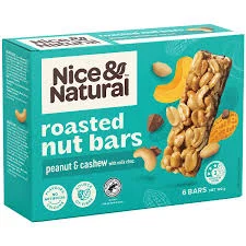 Nice And Natural Peanut And Cashew Nut bars 6s