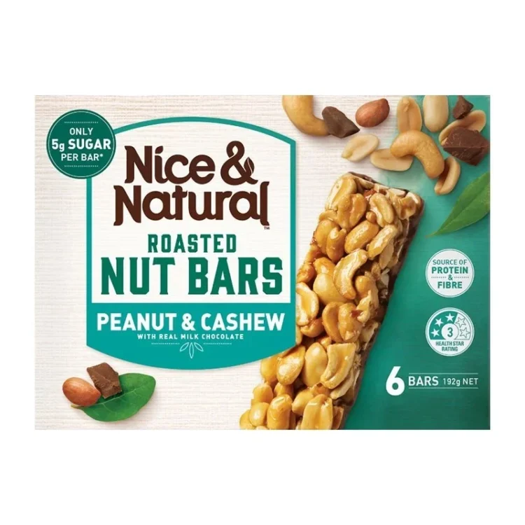 Nice & Natural Peanut Cashew Bar 6s