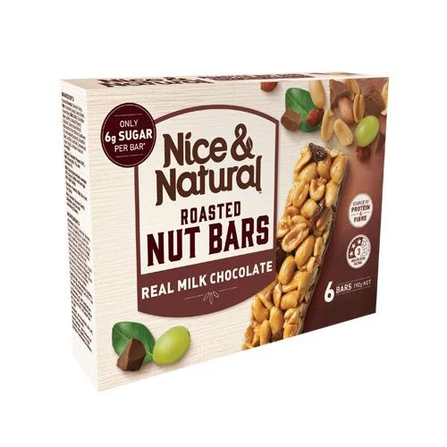 Nice & Natural Milk Choc Nut Bar 6s