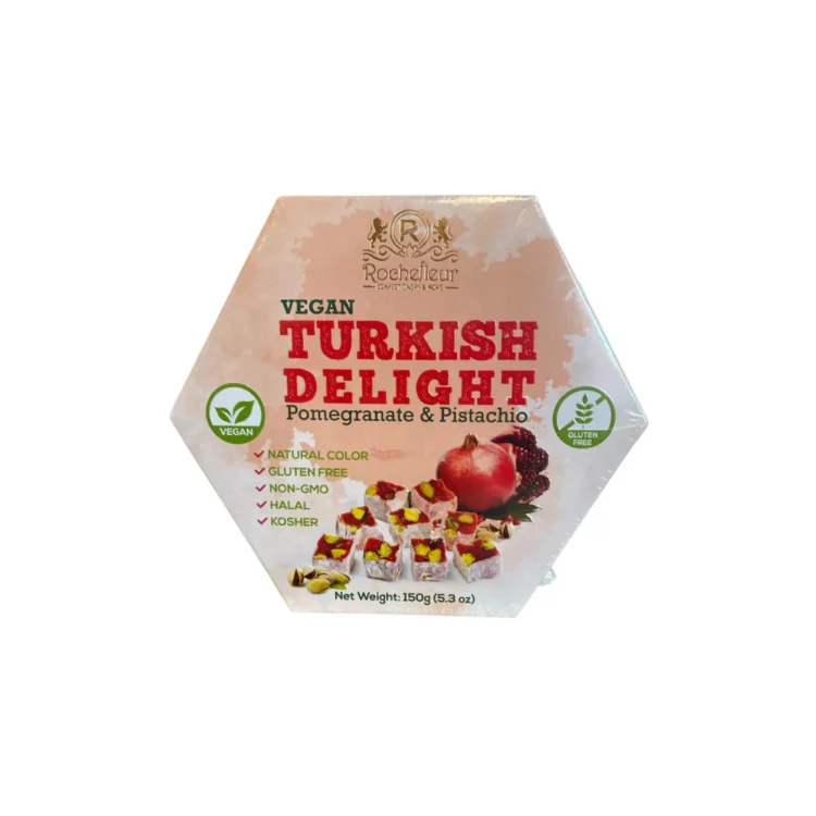 Rochefleur Vegan Turkish Delight Pomegranate And Pistachio 150g