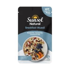 Sunsol Natural Muesli With Blueberry,Goji Berry,Coconut and Chia 500g