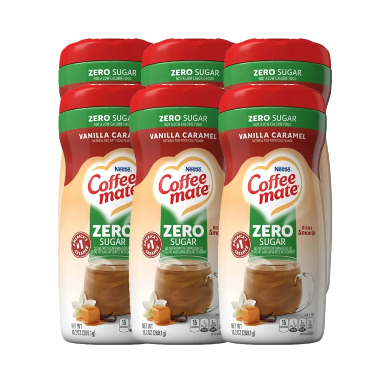 Nestle Coffee Mate Vanilla Caramel Zero Sugar (6 x 425.2g) carton